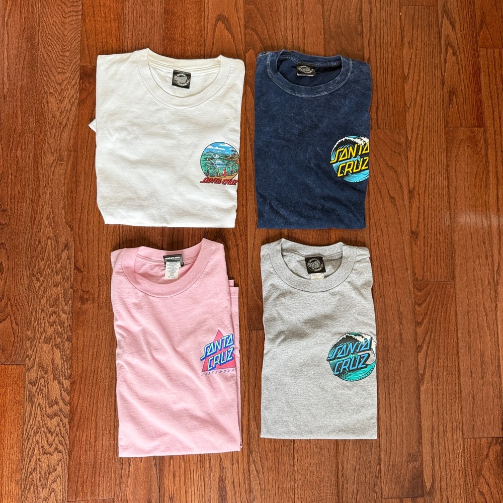 COPY - (4) Men’s Medium Santa Cruz Skateboards Short Sleeve Tees